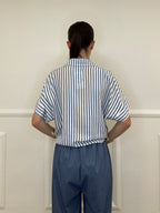 Camicia Righe Nodo Viscosa 2351 Avio