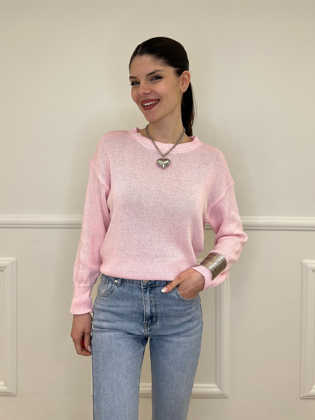 Maglia Over Cotone 3686 Rosa