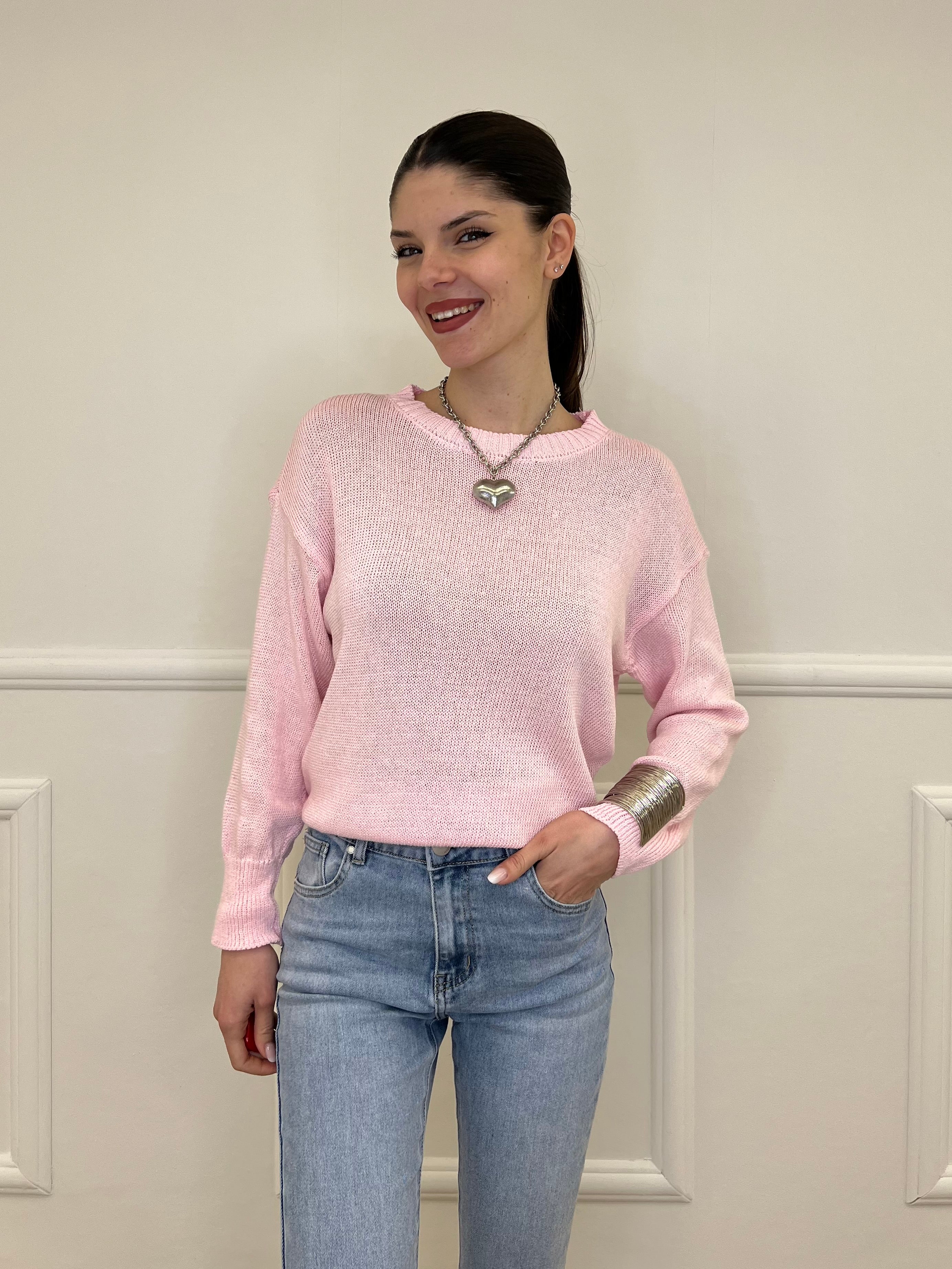 Maglia Over Cotone 3686 Rosa