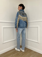 Giacca Denim con Frange e Ricami 9597 Jeans