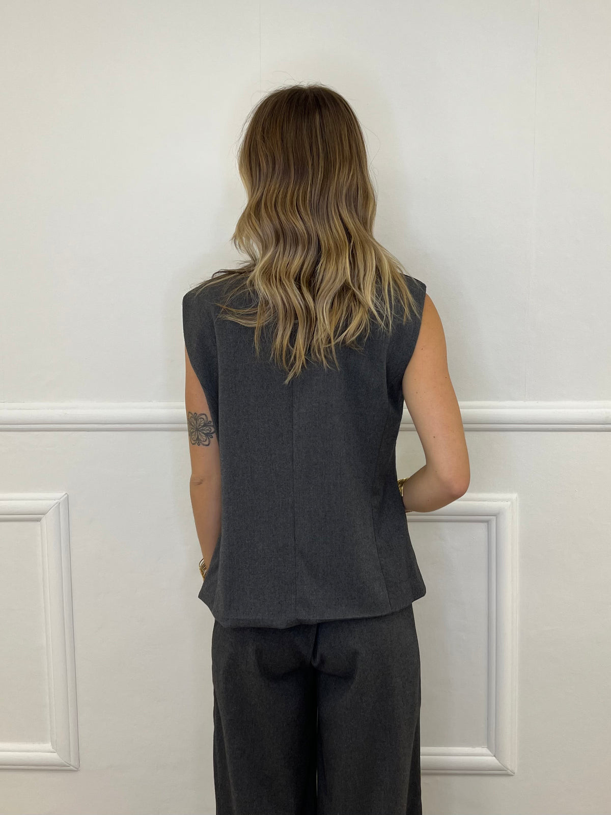 Gilet Chiusura Diagonale 2430 Grigio