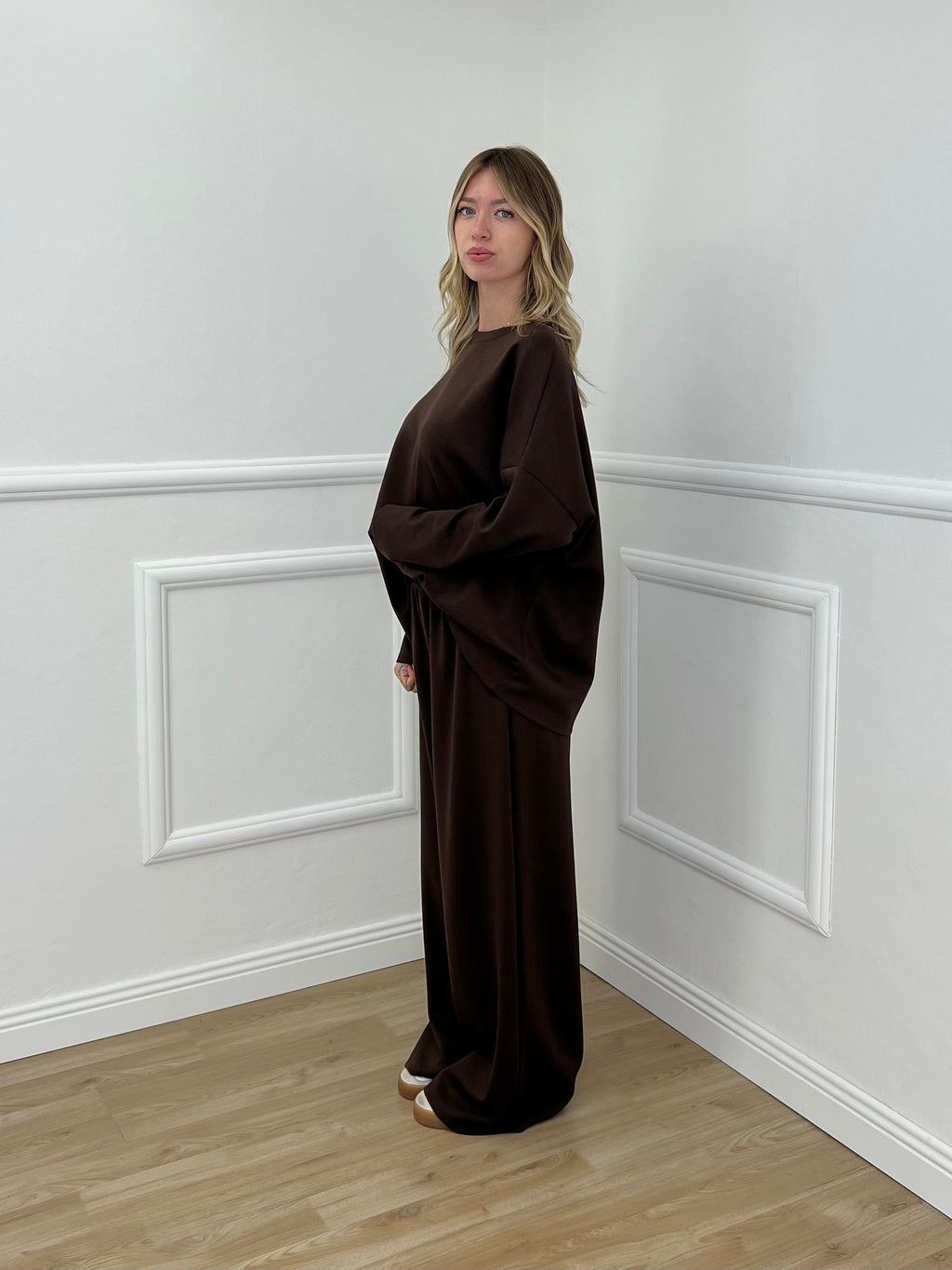 Tuta Over in Viscosa 3277 Marrone