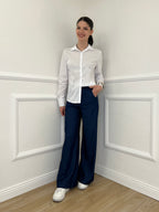 Pantalone Chambray Fusciacca 1476 Blu