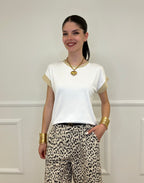 T-shirt Profili Lurex 24288 Bianco