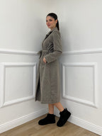 Cappotto Bouclé Cintura 91022 Taupe