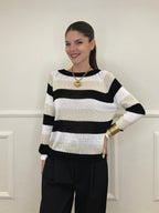 Maglia a Righe 25054 Nero