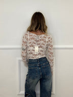 Maglia Pizzo Velluto D28875 Panna
