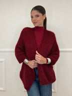 Cardigan Effetto Mohair 633 Bordeaux