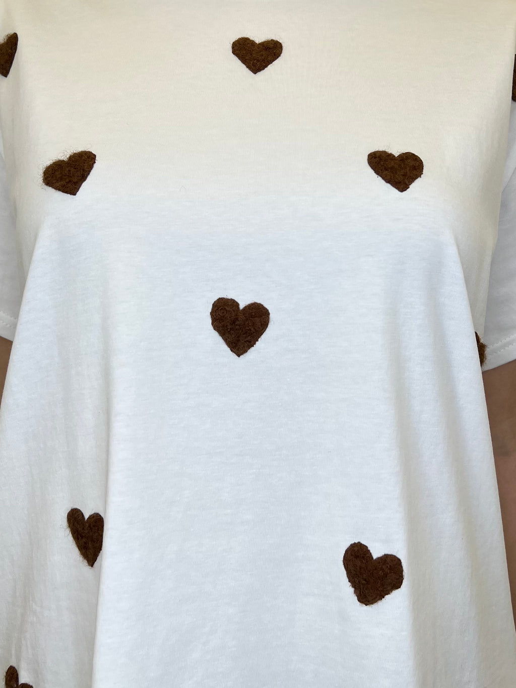 T-shirt Over Con Ricamo Cuori 12659