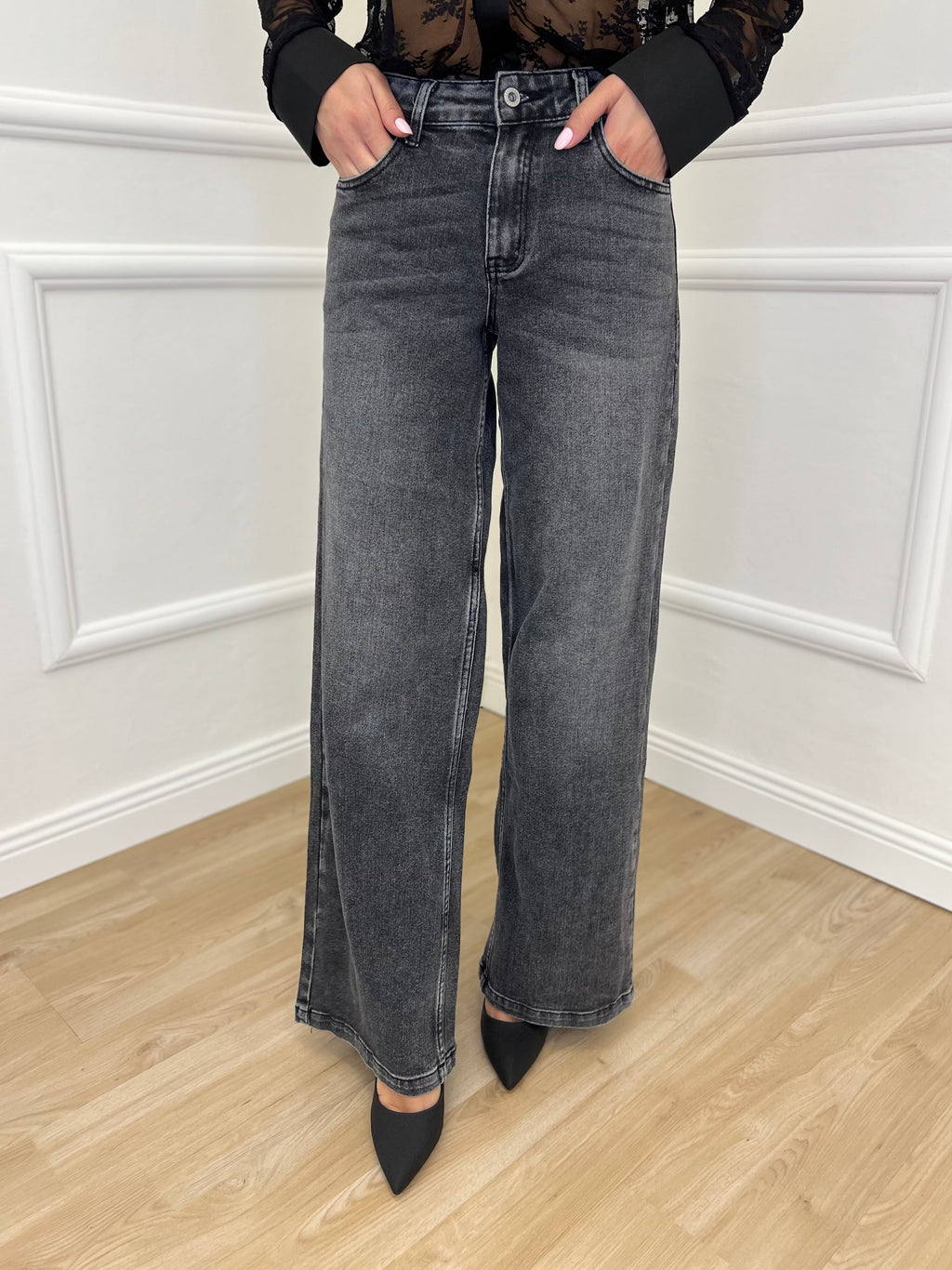 Jeans Palazzo L978 Grigio - Bazar Abbigliamento