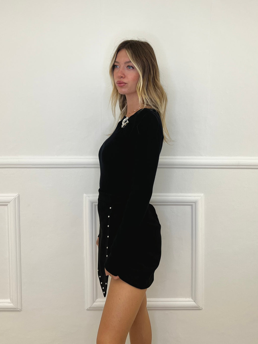 Maglia Drappeggio Fibbia 5560 Nero