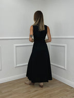 Abito Cotone Cintura 364997 Nero