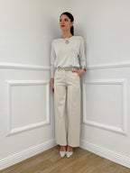 Maglia in Filo di Viscosa J185 Ecru