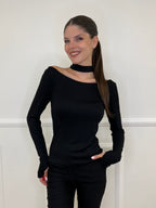 Maglia Choker 3823 Nero - Bazar Abbigliamento