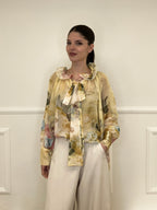 Blusa Voile Fiori Con Fiocco 4284 Giallo