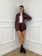 Shorts Lingerie Pizzo L337 Burgundy