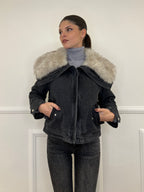 Fur Denim Jacket DL30037 Grey