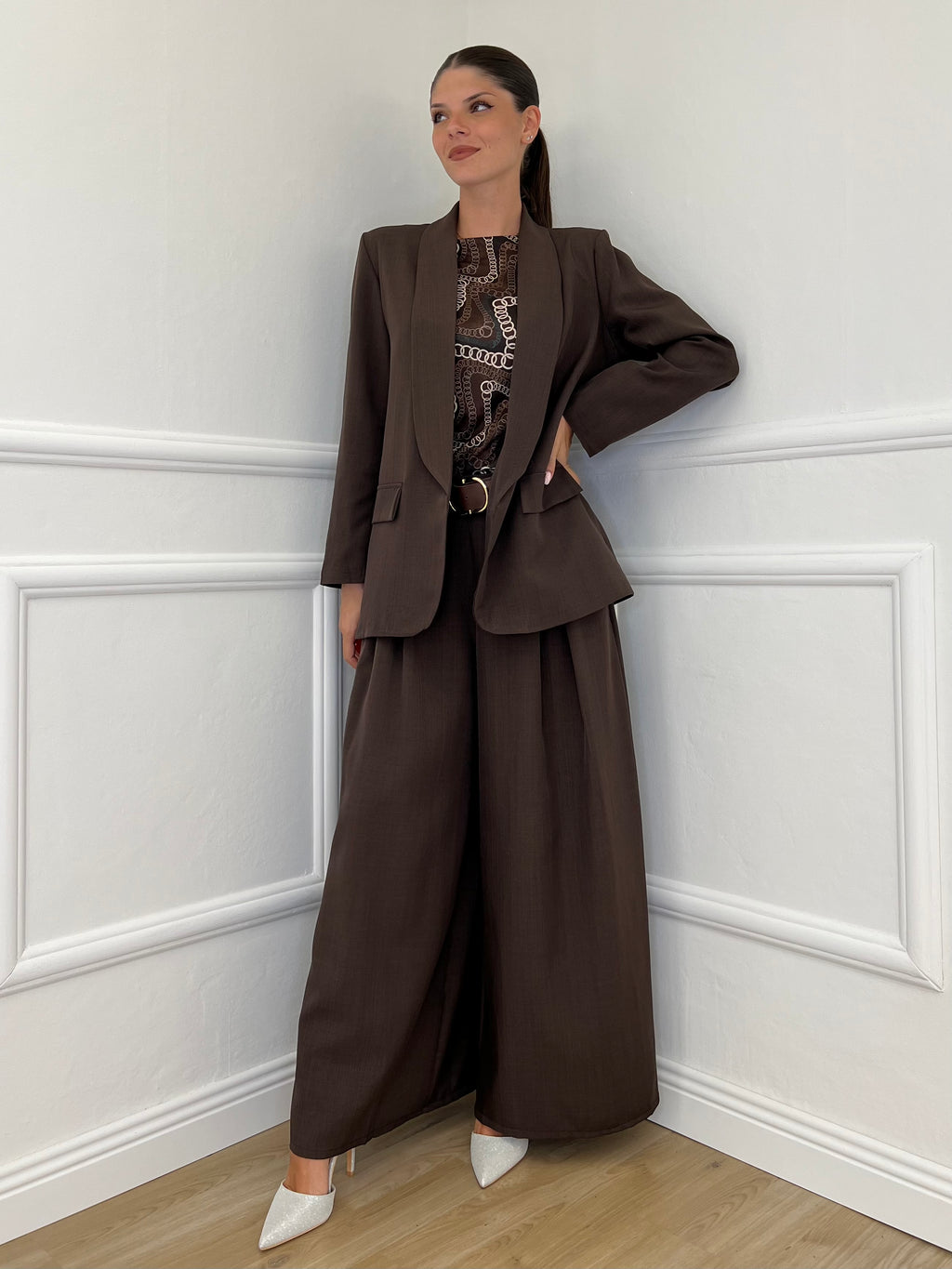 Giacca Sciallata 25433 Marrone - Bazar Abbigliamento