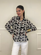 Camicia Traforata Ricami 38069 Nero