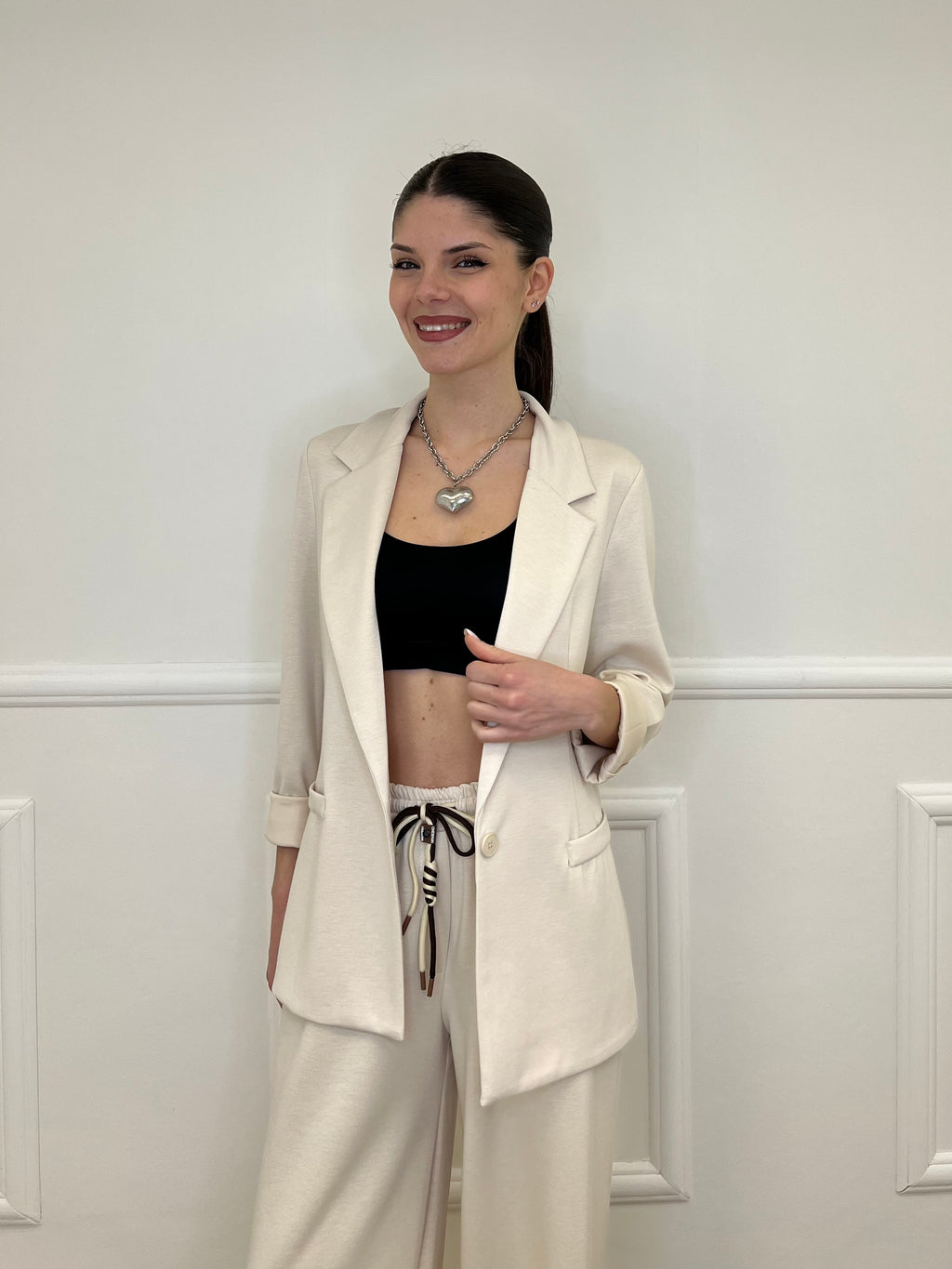 Blazer in Viscosa 27435 Ecru