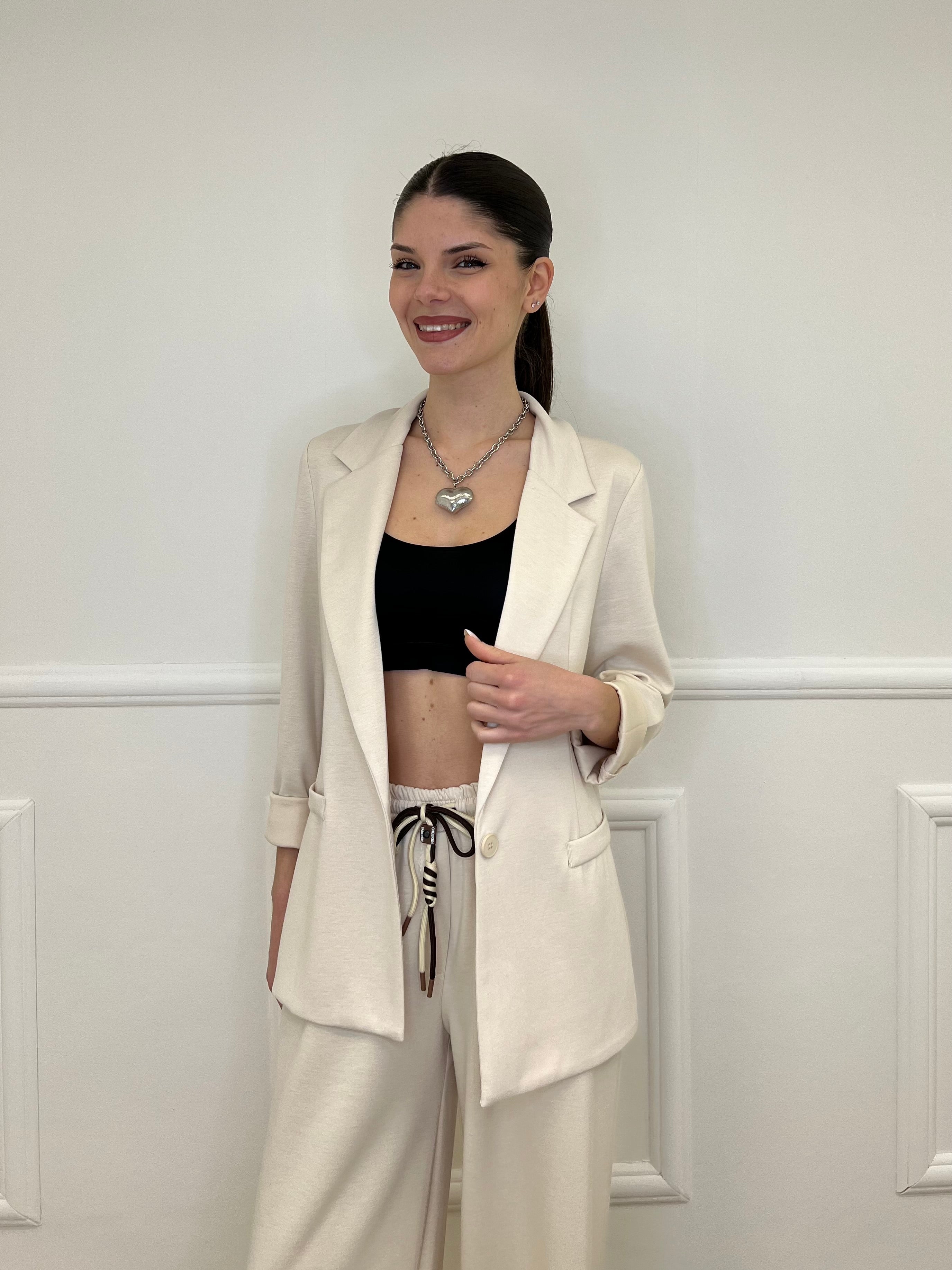 Blazer in Viscosa 27435 Ecru