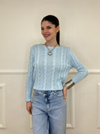 Maglia Trecce FE26122 Azzurro