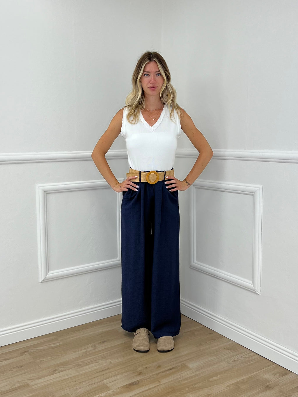 Pantalone Viscosa Strop 33660 Blu