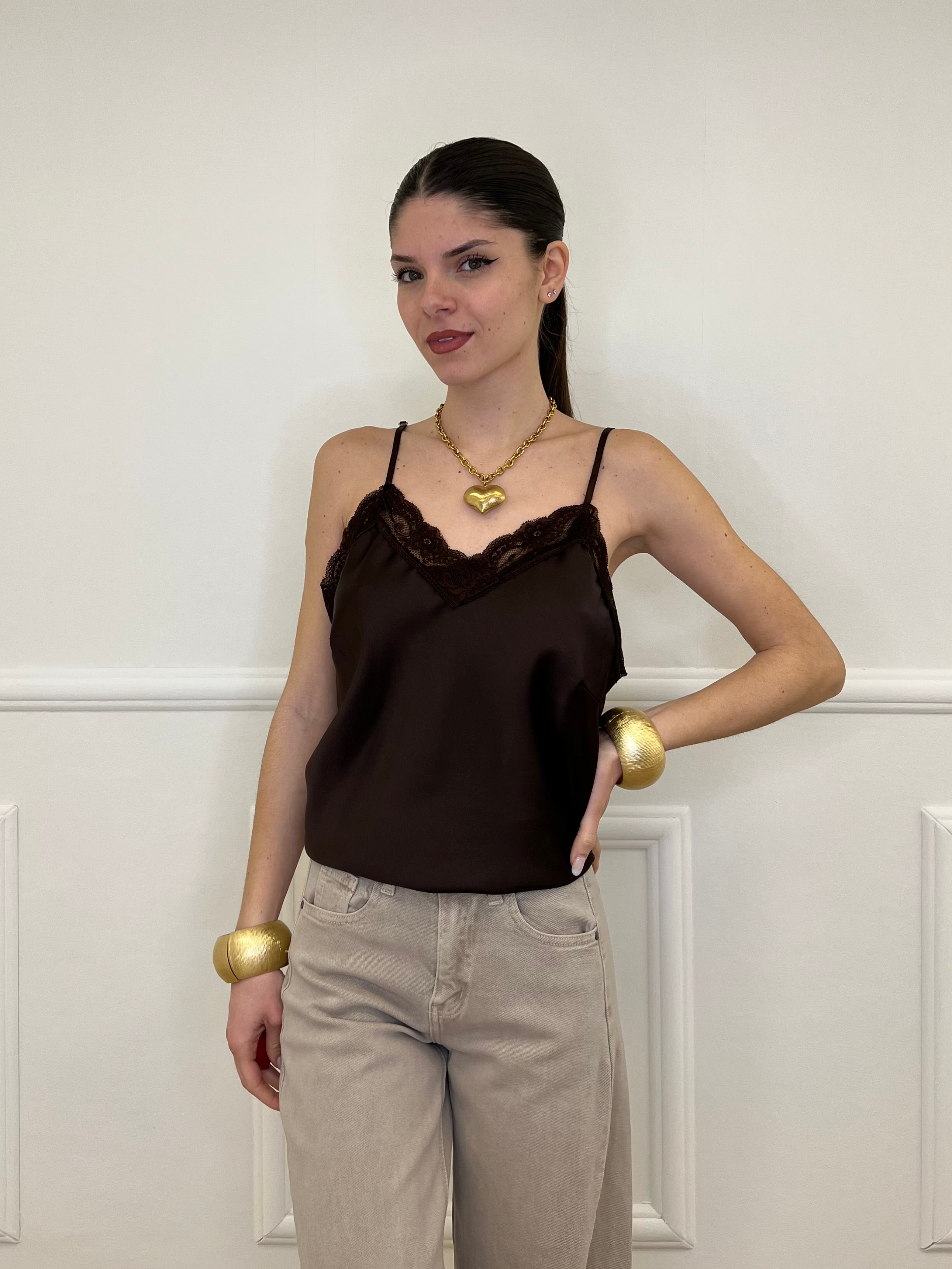 Top Satin Pizzo 1542