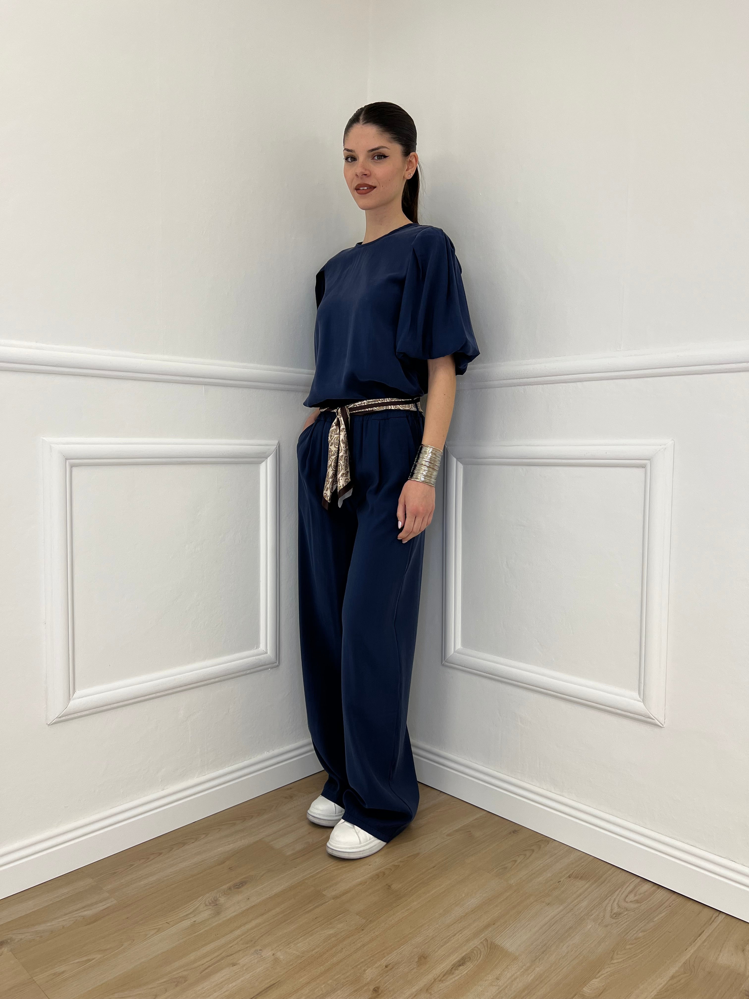 Pantalone Cupro Fusciacca 20527 Blu
