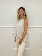 Gilet In Maglia Fondo Fluffy 7389 Ecru