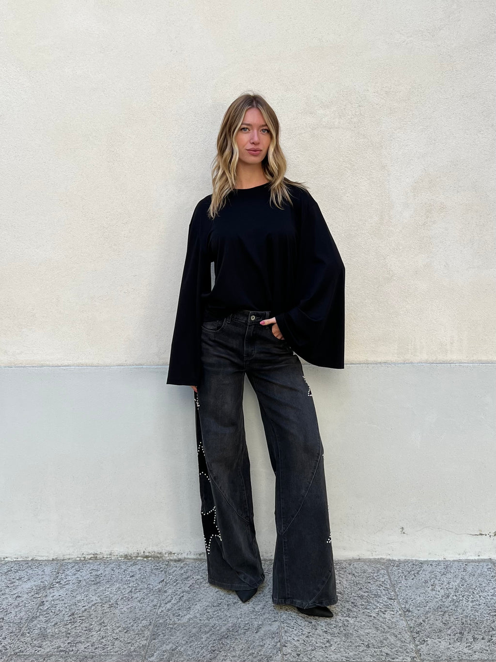 Maglia Maniche Ampie Lumina LD6307 Nero