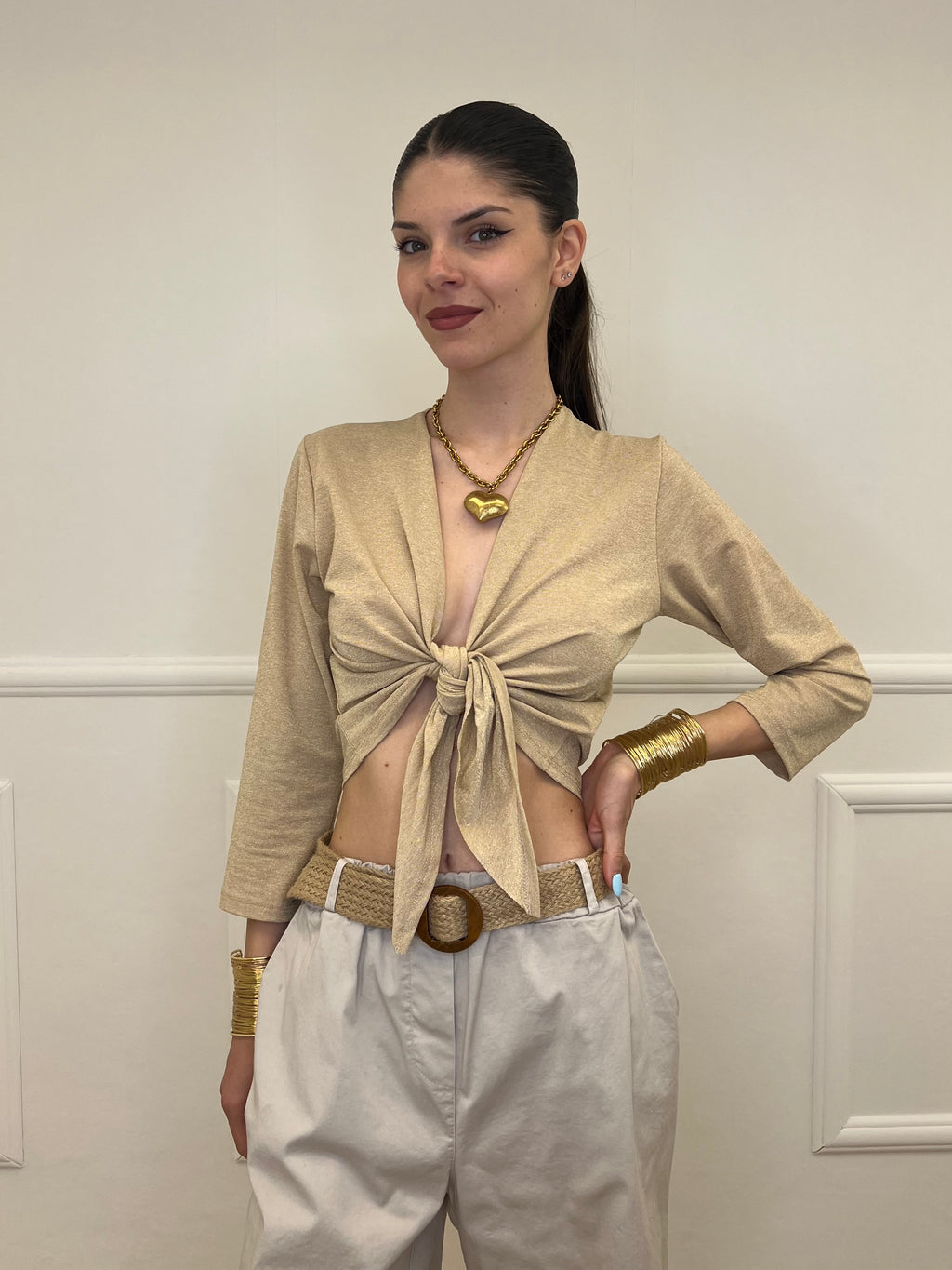 Coprispalle Aperto In Lurex 623 Oro