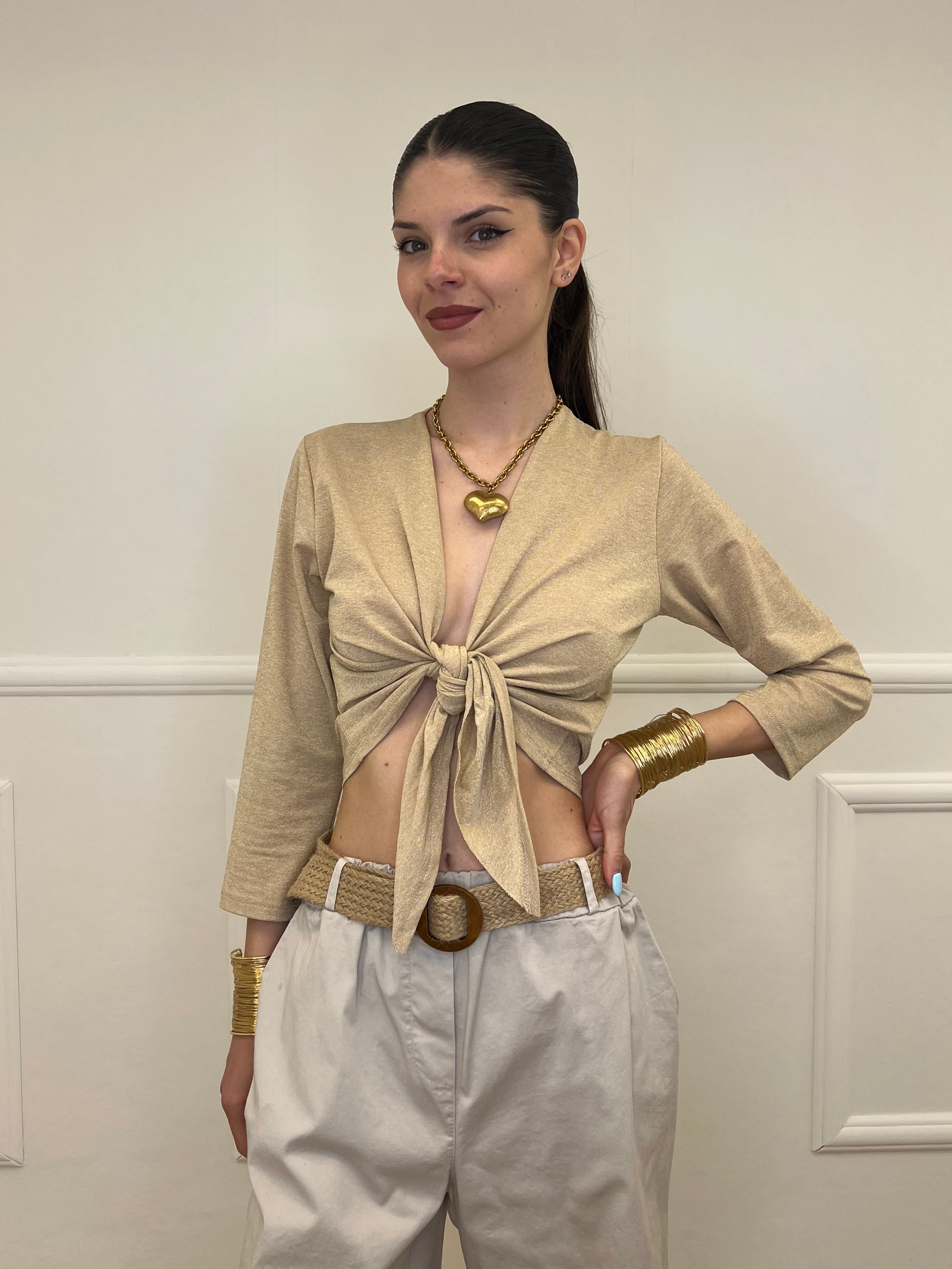 Coprispalle Aperto In Lurex 623 Oro
