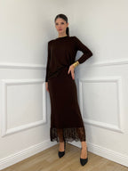 Gonna in Maglia Pizzo 2187 Moro