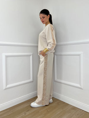 Tuta con Paillettes 21172 Beige