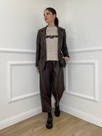 Pantalone Baggy Ecopelle 25348 Moro