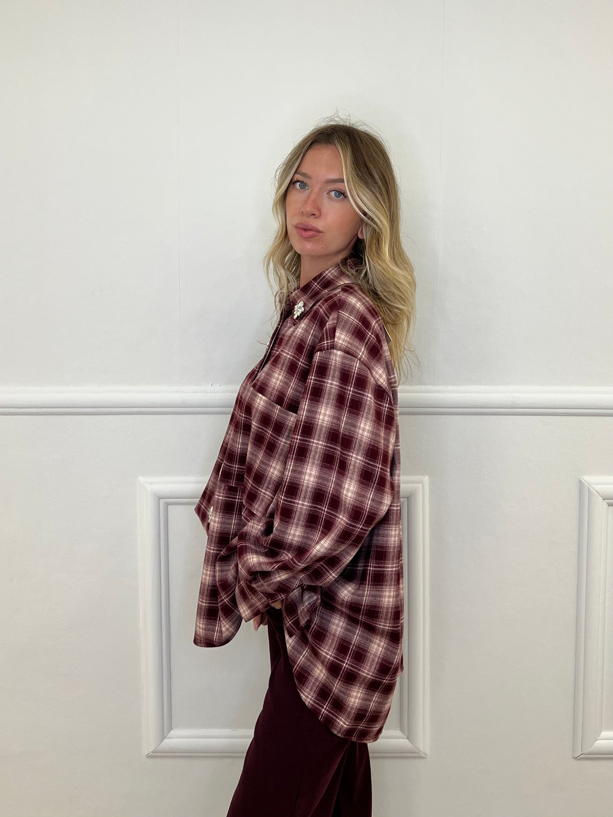 Camicia Check Flanella Cristalli 01717 Burgundy
