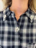Camicia Check Flanella Cristalli 01717 Blu