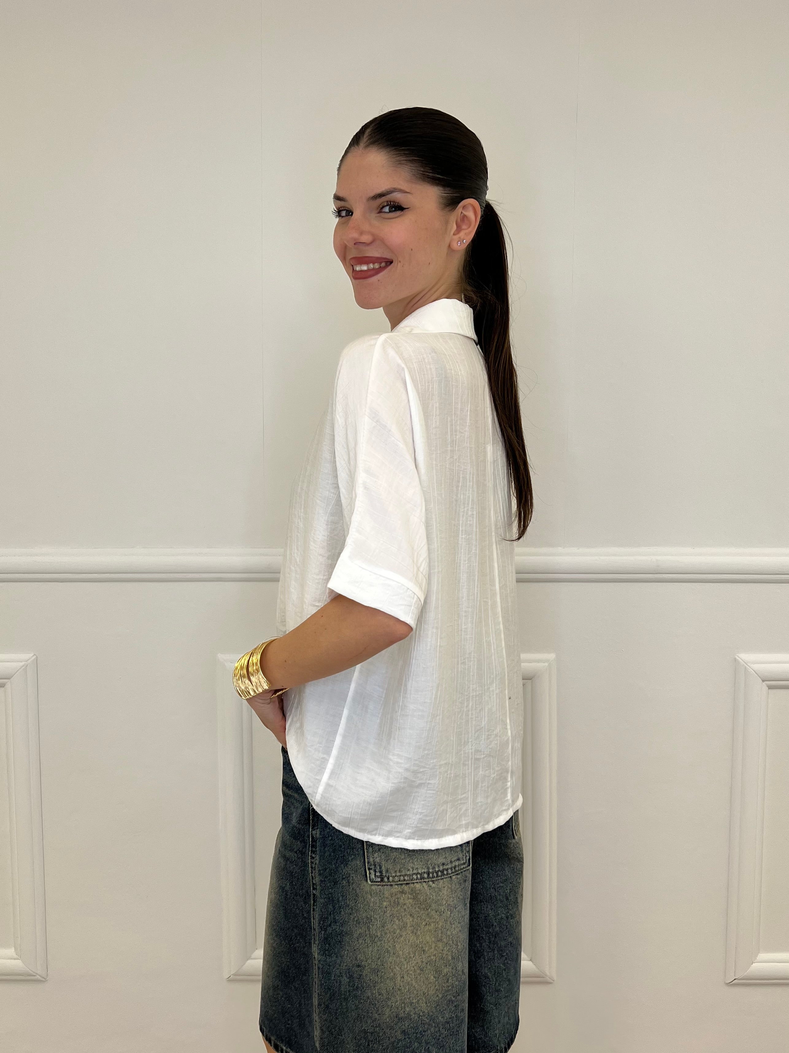Camicia Fluida Strop 26081 Bianco
