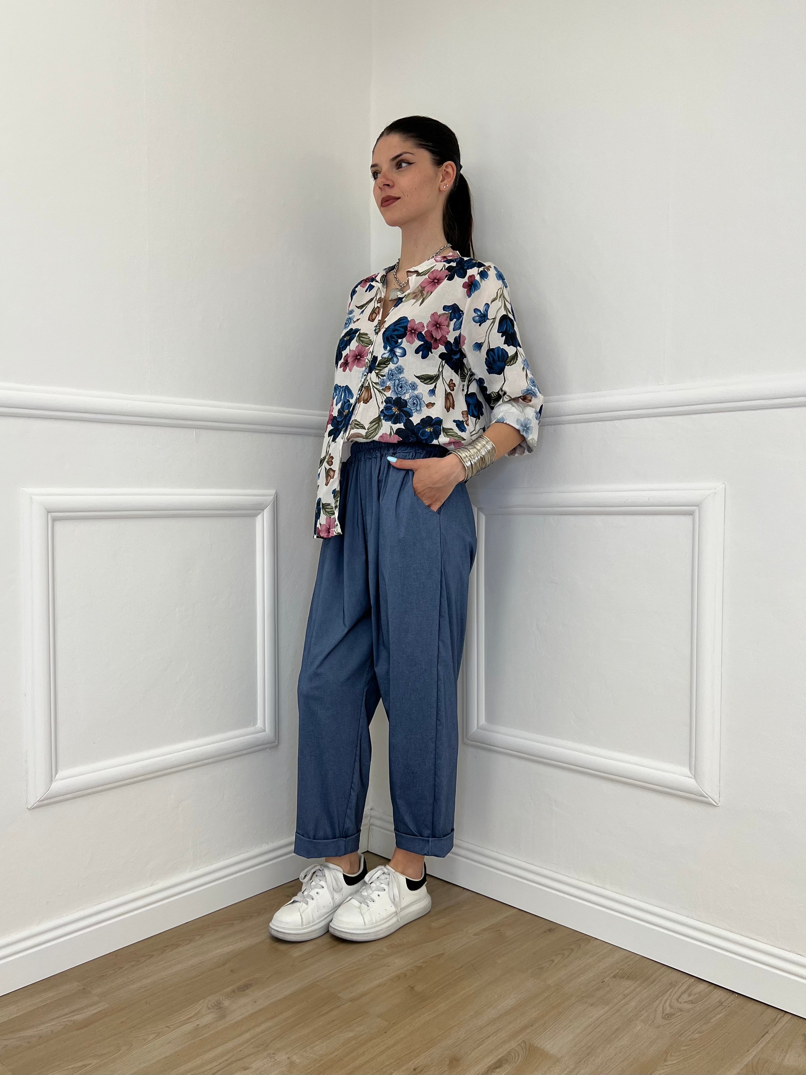 Pantalone Baggy Viscosa 2815 Avio