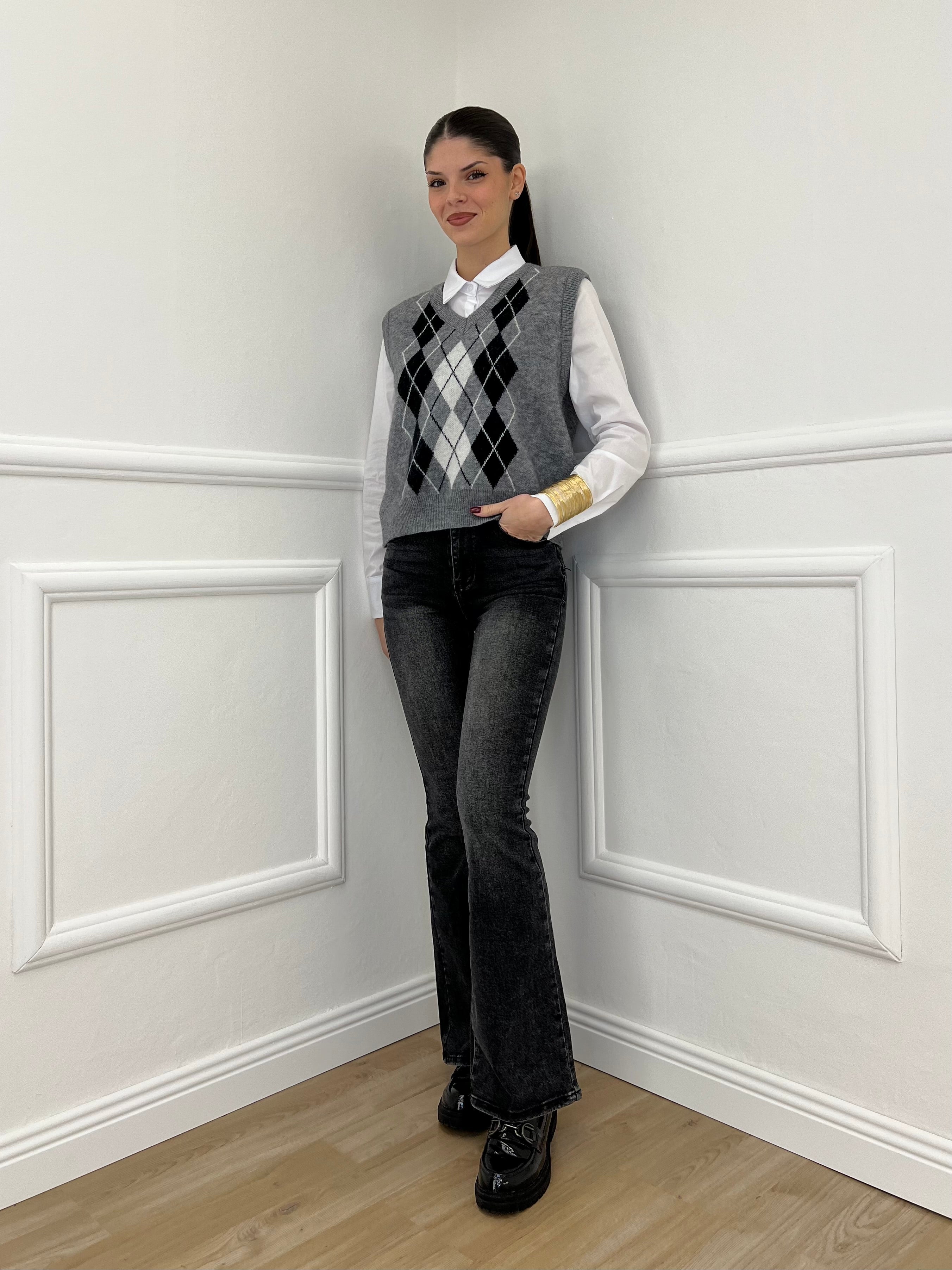 Gilet Losanghe 261711 Grigio