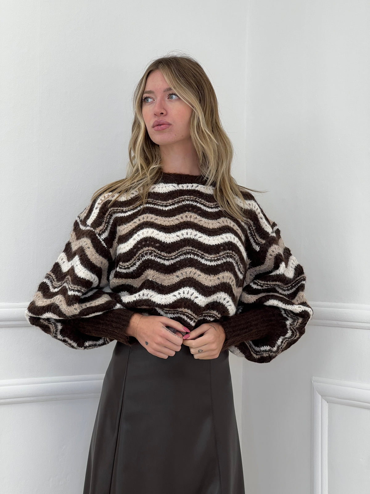 Maglia Ondina Maniche Palloncino 50331 Moro