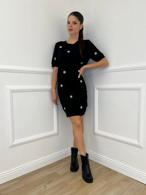 Completo Gonna Cristalli 5502 Nero