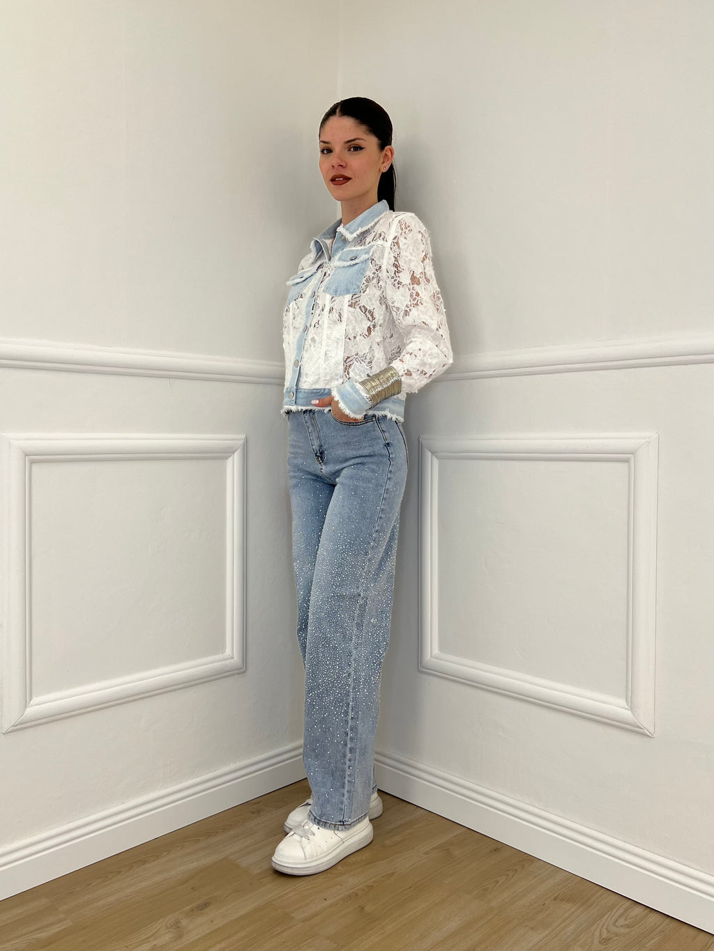 Jeans Strass 5051 Azzurro