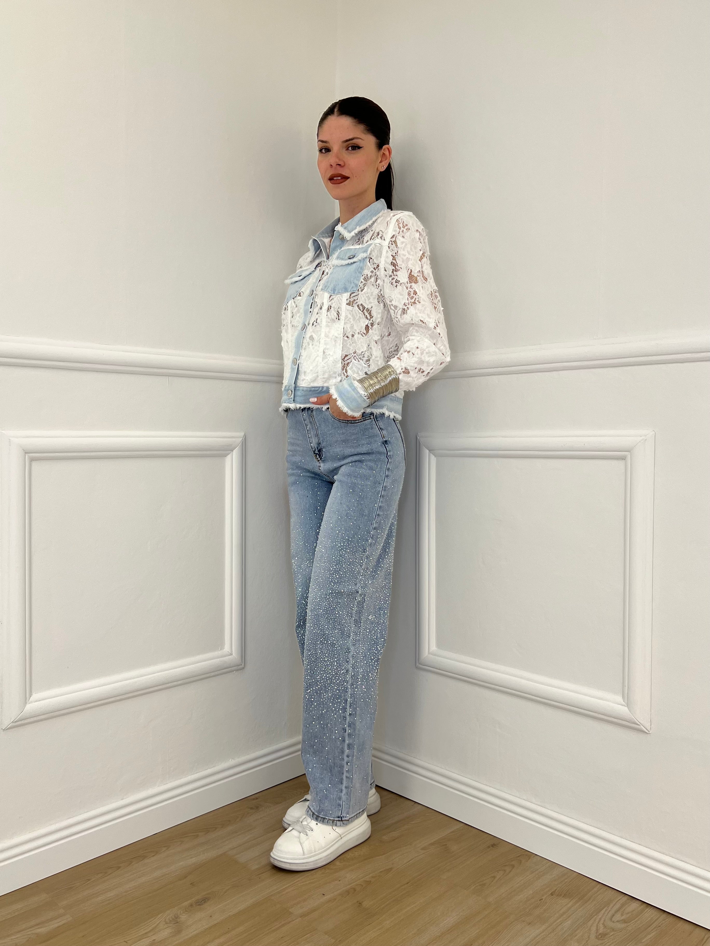 Jeans Strass 5051 Azzurro