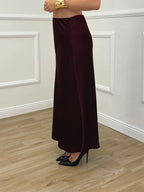 Gonna Longuette Satin 2236 Burgundy