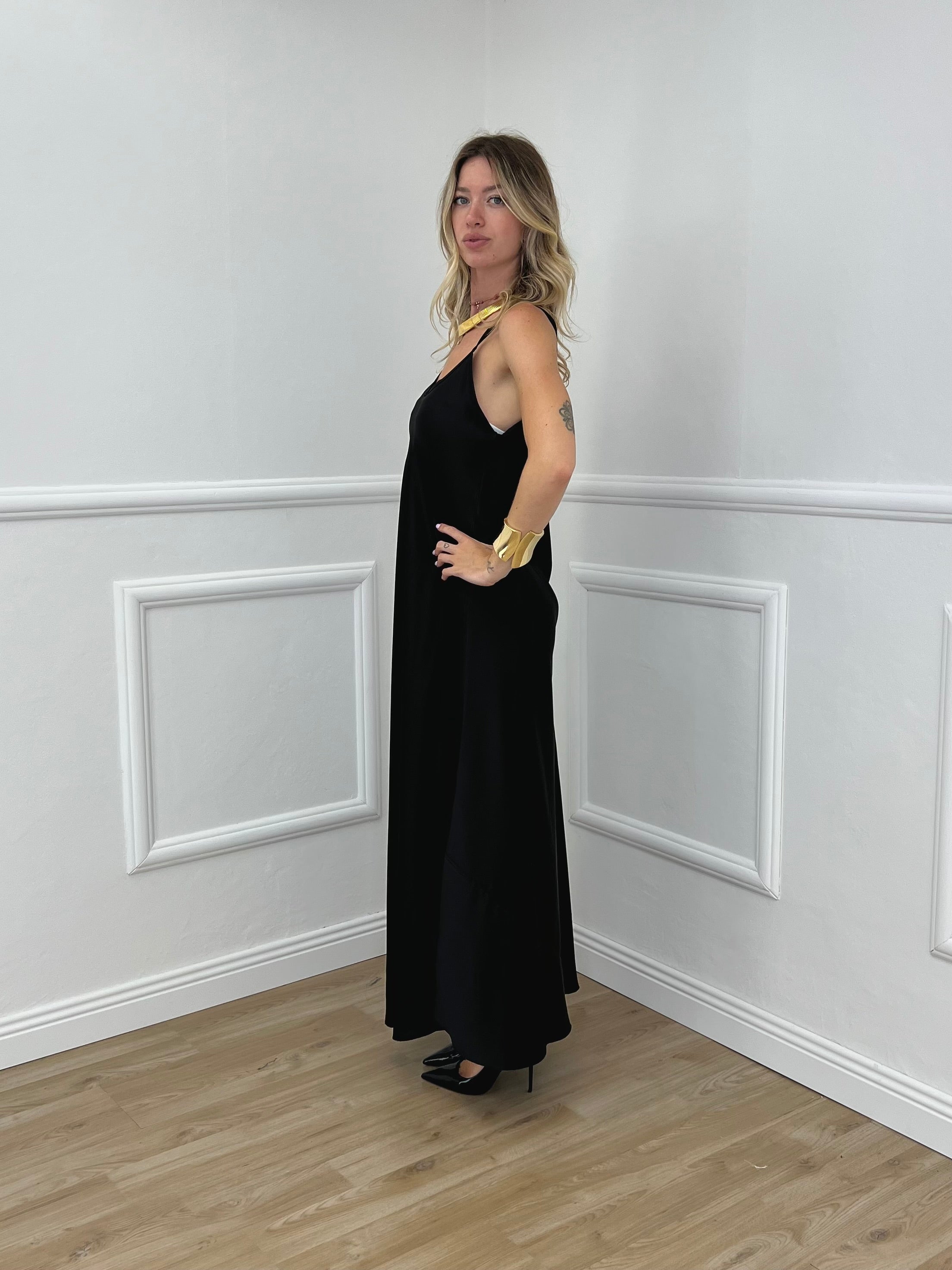 Vestito Satinato 1072 Nero