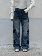 Jeans a Palazzo Stelle 5431 Azzurro