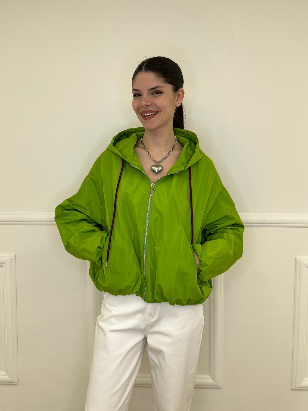 Giubbino Taffetà Cappuccio 5029 Pistacchio