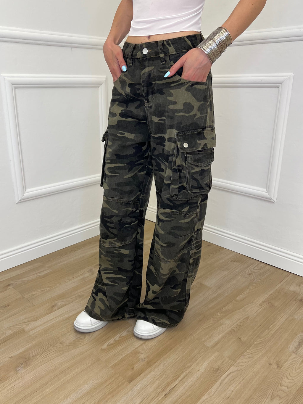 Pantalone Palazzo Cargo Camouflage 88152